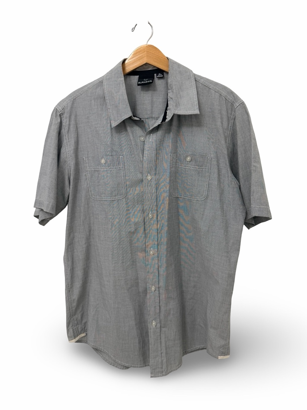 Burnside Gray Short-sleeve Button-down Shirt Size XL